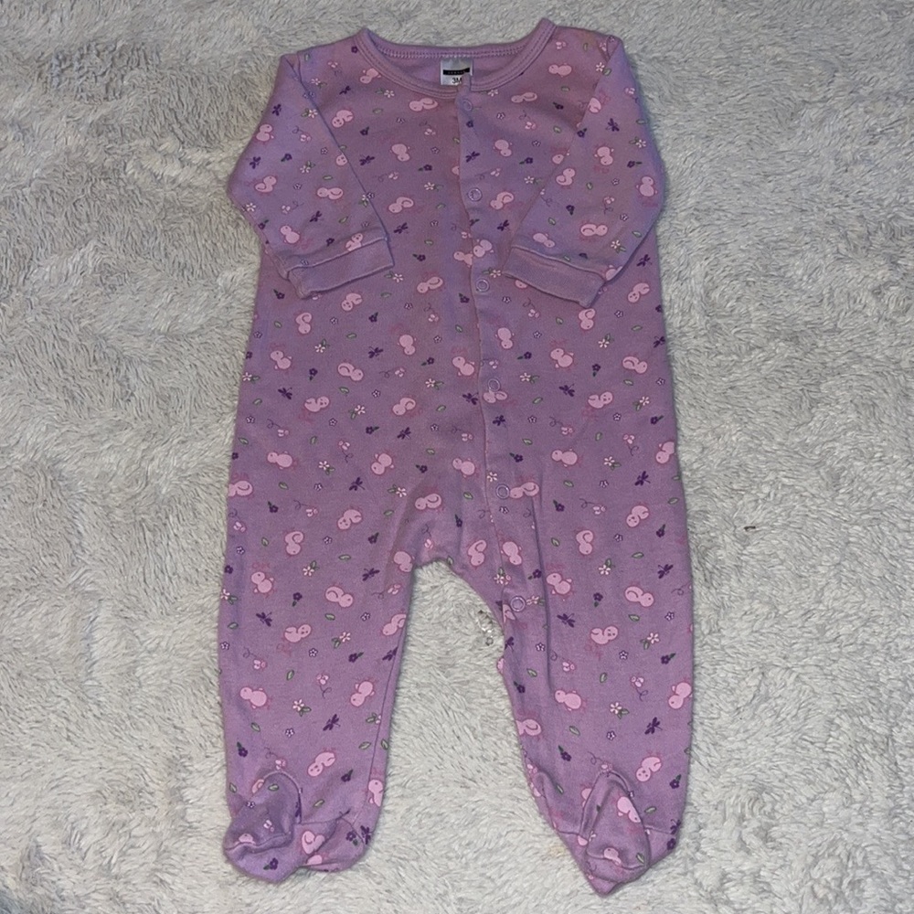 Vintage George duck button up purple footie/ sleeper 100% cotton 3 months